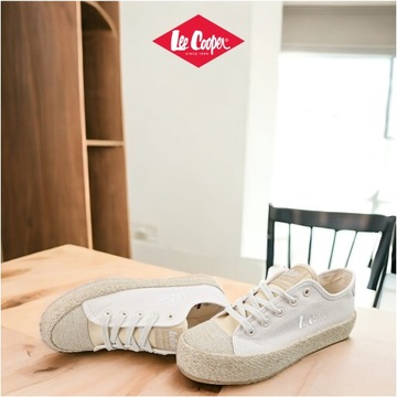 Trampki Damskie LEE Cooper beżowe Stylowe espadryle Sneakersy buty 2191L 38