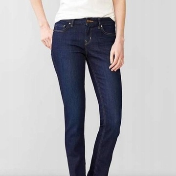 GAP 1969 Jeansowe SZWEDY KULOTY denim szerokie granatowe dżinsy 25