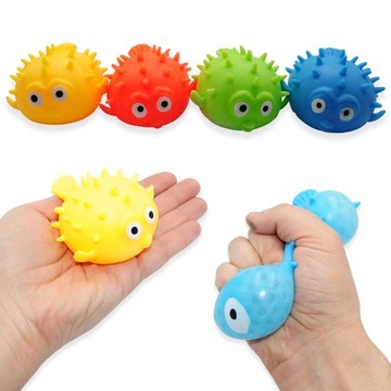 6x GNIOTEK ŻELOWY RYBA ROZDYMKA ANTYSTRESOWA SENSORYCZNA SQUISH PRANK ŻART