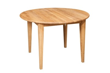 STÓŁ ALBORG, OKRĄGŁY 110 cm, ROZKŁADANY, LITY DĄB!