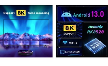 ТВ-приставка Android 13.0, H96 Max DDR4, 4 ГБ ОЗУ, 64 ГБ ПЗУ, четырехъядерный процессор, 64 бит, WiFi6