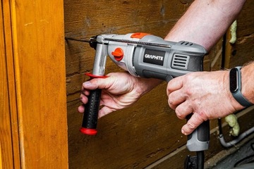 ДВУХСКОРОСТНАЯ УДАРНАЯ ДРЕЛЬ 1050 Вт С РЕГУЛИРОВКОЙ СКОРОСТИ ГРАФИТОВЫЙ КОРПУС