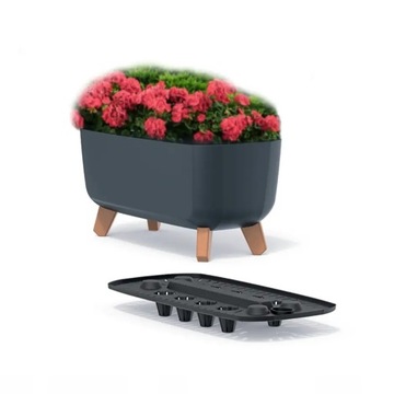 Donica na Nóżkach Gracia Case Antracyt Doniczka 58cm