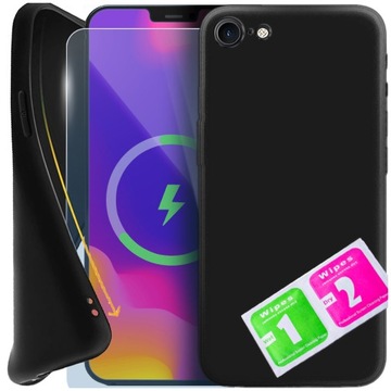 ETUI CASE do Apple iPhone 7 / 8 / SE 2020 SE 2022 SILIKONOWE MATOWE + Szkło