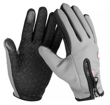 RĘKAWICZKI TREKKINGOWE OCIEPLANE SPORT SURVIVAL WODOODPORNE GREY r. XXL