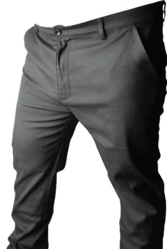 SPODNIE MĘSKIE ELEGANCKIE WIZYTOWE GRAFITOWE DUŻE ROZMIARY W40 L32