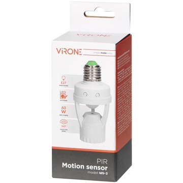 РОЗЕТКА E27 ДЕРЖАТЕЛЬ ЛАМПОЧКИ С ДАТЧИКОМ ДВИЖЕНИЯ PIR СУМЕРКИ 360° ДЛЯ ЛАМПЫ