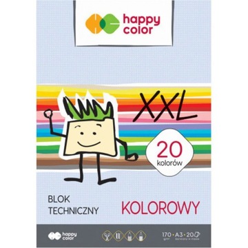 Blok techniczny kolor A3 170g. 20ark. HAPPY COLOR