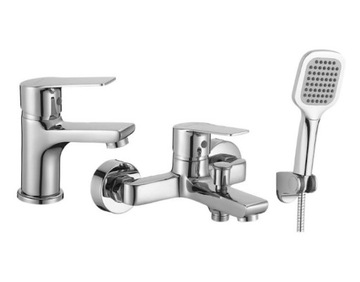 CUBIC zestaw bateria wannowa umywalkowa natrysk