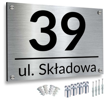 Tabliczka ADRESOWA ALUMINIOWA 40x30 DUŻA DYSTANSE