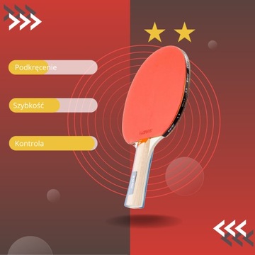 Ракетка для настольного тенниса с усовершенствованной и прочной ракеткой Hi-Tec.