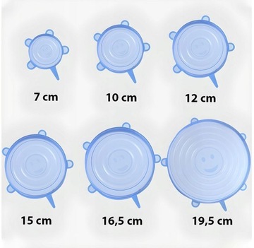 КРЫШКИ СИЛИКОНОВЫЕ УНИВЕРСАЛЬНЫЕ ДЛЯ ЕДЫ, 6 ШТ ДЛЯ КОНТЕЙНЕРОВ