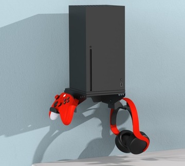 Uchwyt stojak wieszak na ścianę podstawka Xbox Series X + 2x uchwyt na pada