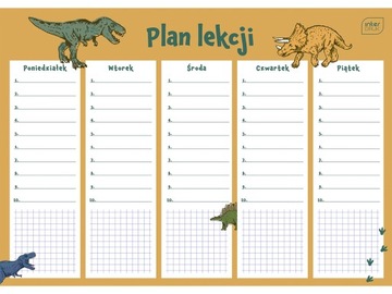 INTERDRUK Plan LEKCJI A4 Boys DINOZAUR