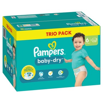 Pieluszki Pieluchy Pampers Active Baby dry 6 102 szt.