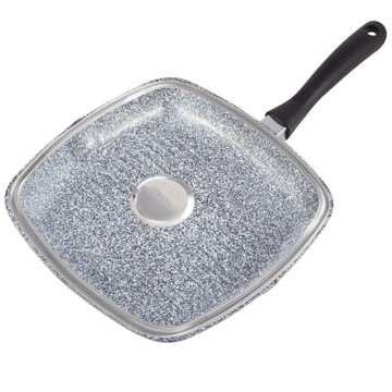 PATELNIA GRILLOWA GRANITOWA 28CM POKRYWKA INDUKCJA