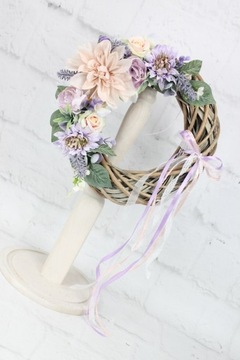 Весенний венок, украшение на дверь, украшение ФИОЛЕТОВЫЙ