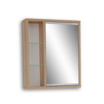 Szafka do łazienki z lustrem 60cm dąb