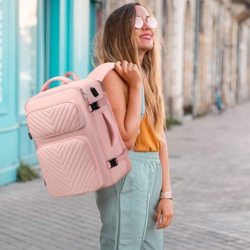 Повседневный модный дорожный рюкзак для бизнес-школы, розовый, 17,3 дюйма, HDeye