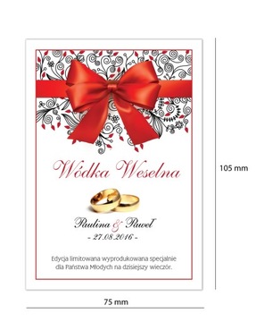Naklejki na Wódkę Weselną Ślubne 8szt Wino