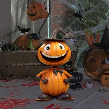 Śliczna dynia męska figurka Halloween miniaturowa lekka blat w stylu B