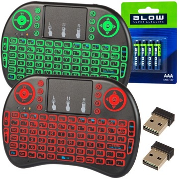 2x Klawiatura bezprzewodowa SMART TV RGB ZESTAW