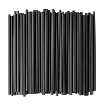 Тюбики пластиковые, трубочки многоразовые черные, толстые BUBBLE TEA 1,2х20см 200 шт.