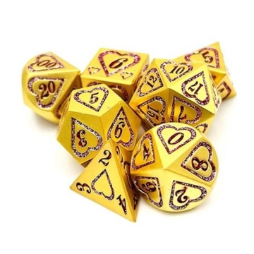 WYBRANKA ZESTAW 7 METALOWYCH KOŚCI NA WALENTYNKI RPG