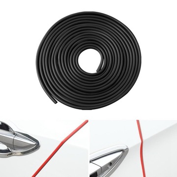 Защитная кромка двери автомобиля, резиновая 5 м, входная защита U-образной формы, черный автомобиль
