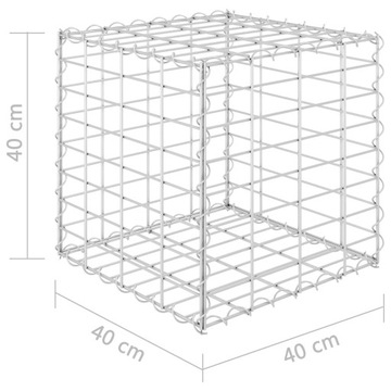 vidaXL Приподнятый куб-куб для габионов, стальная проволока, 40x40x40 см