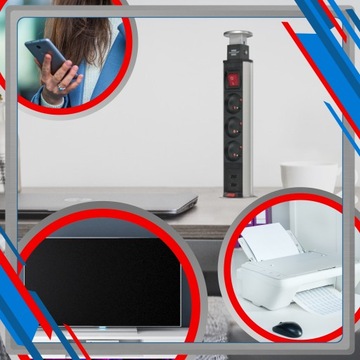 Удлинитель настольной колонки с зарядным устройством USB