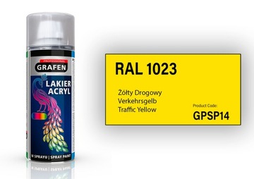 AKRYLOWY LAKIER W SPRAYU ŻÓŁTY DROGOWY RAL 1023