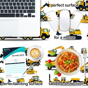 Защитный коврик для стола для мальчика - экскаватор-кран