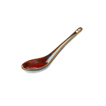 Łyżka do zupy Ramen Ramenu Ceramiczna Czerwona Earth Ręcznie Wykonana