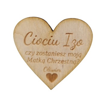 PROŚBA O ZOSTANIE Matką Chrzestną Serce Ozdoba