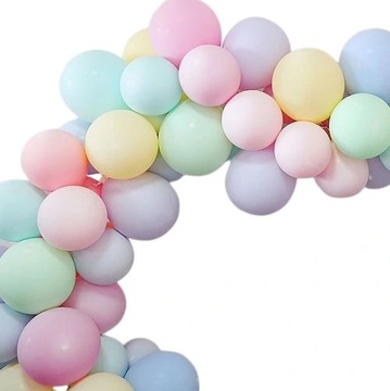 ZESTAW BALONÓW PASTELOWYCH 50 szt GIRLANDA MACARON unicorn tęczowe urodziny
