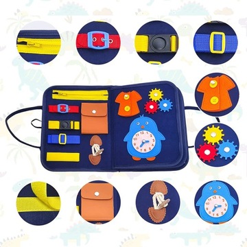 МЯГКИЙ ЧЕМОДАН МОНТЕССОРИ, СЕНСОРНАЯ МАНИПУЛЯЦИОННАЯ ДОСКА ДЛЯ ДЕТЕЙ