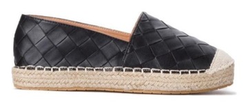 Czarne espadryle damskie baleriny plecionka 37