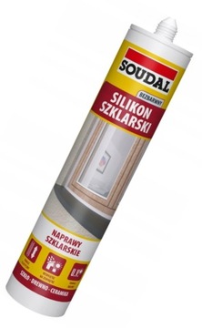 Silikon Szklarski BEZBARWNY Soudal Naprawy Szklarskie Okna Lustra 280ml
