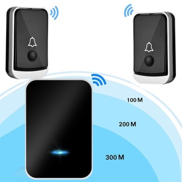 БЕСПРОВОДНОЙ Водонепроницаемый ДВЕРНОЙ ЗВОНОК 150М IP44 110дБ