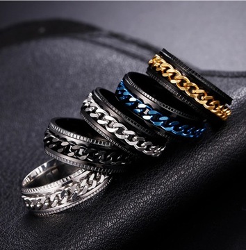 Кольцо с печаткой, обручальное кольцо, нержавеющая сталь, цепочка