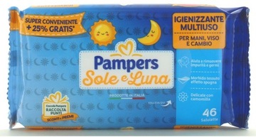 Pampers CHUSTECZKI Nawilżone 46szt Sole&Luna BABY!