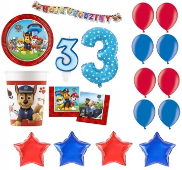 ZESTAW BALONÓW NA TRZECIE URODZINY PAW PSI PATROL