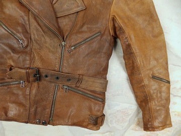 Real Leather kurtka skórzana ramoneska cięzka 42