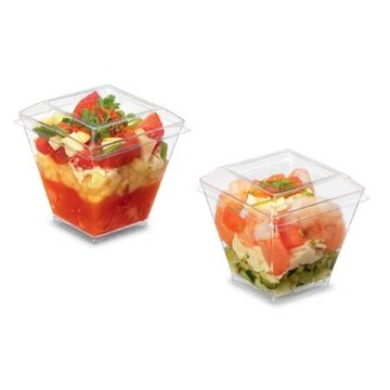 БОЛЬШИЕ КВАДРАТНЫЕ КОНТЕЙНЕРЫ ДЛЯ ДЕСЕРТОВ + КРЫШКА 200МЛ 50 SUP плата