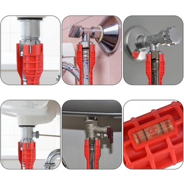 ТОРЦЕВОЙ КЛЮЧ ДЛЯ УСТАНОВКИ Смесителей для раковины, УРОВЕНЬ РАКОВИНЫ 8 В 1