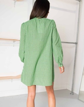 Daisy Street Zielona mini sukienka kratka 36