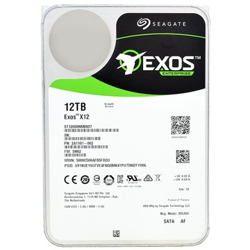 Seagate Exos 12TB 7,2K 256Mb Sata3 3,5
