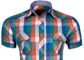 МУЖСКАЯ РУБАШКА С КОРОТКИМ РУКАВОМ _ PLATED _ K112 размер M/L