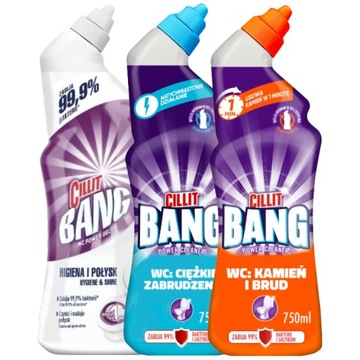 Cillit Bang Żel do Toalety Mix Zestaw 3x750ml